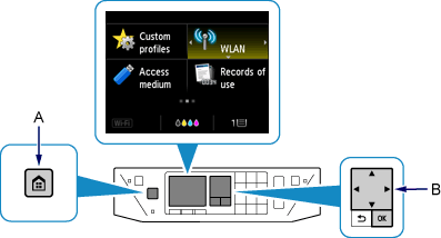 HOME screen: Select WLAN